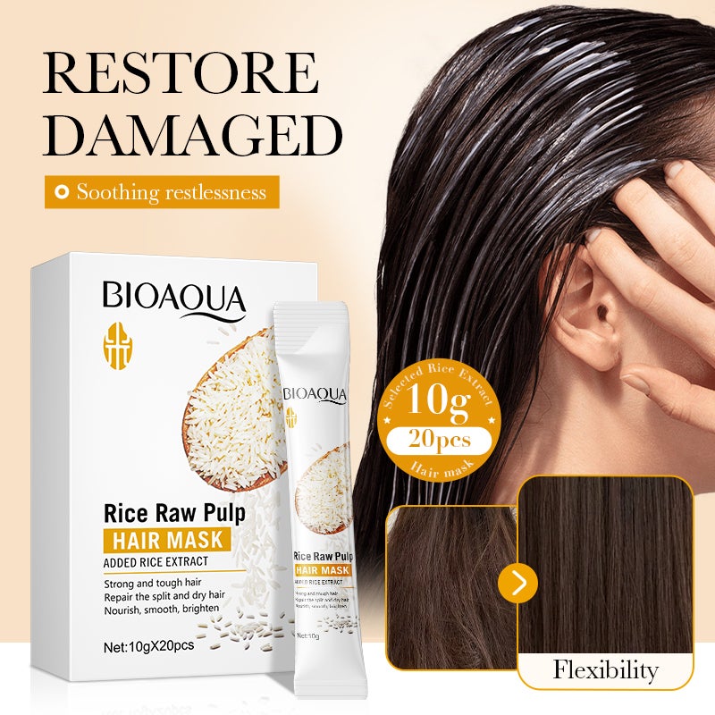BIOAOUA Rice Pulp Hair Mask (Foreign Language Version) 10g20pcs